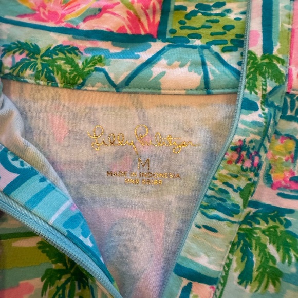 Lilly Pulitzer Tropical Green and Pink Long Sleeve Dress - Picture 6 of 6